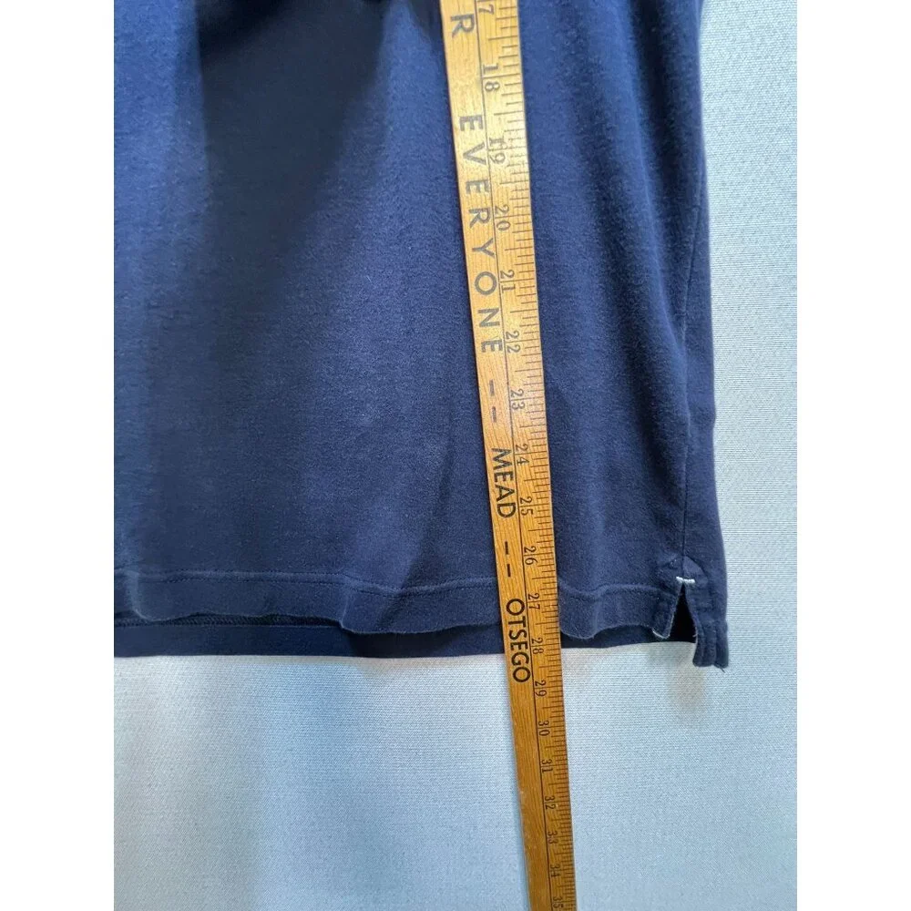 Banana Republic Men's Standard Fit Polo Shirt Short Sleeve Size M Navy Stripe